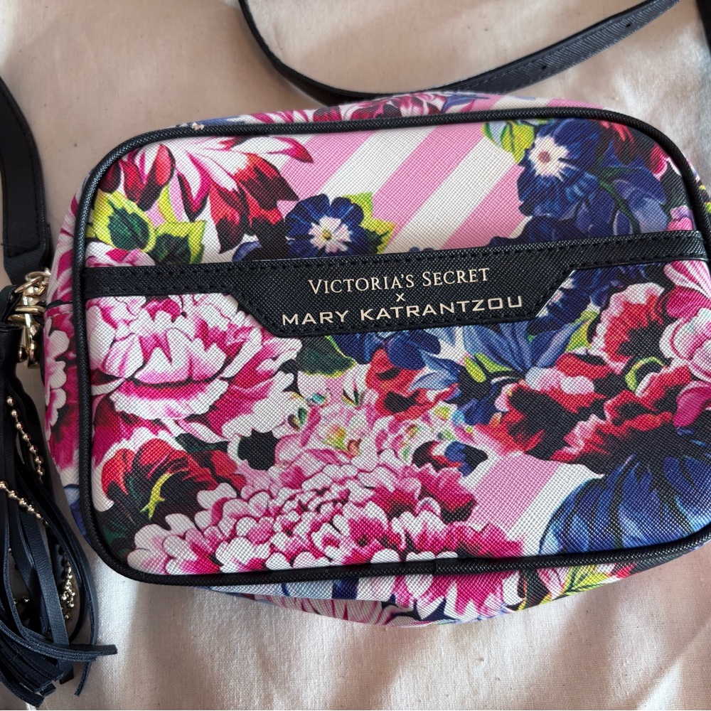 Floral Crossbody Bag - Pink and Navy